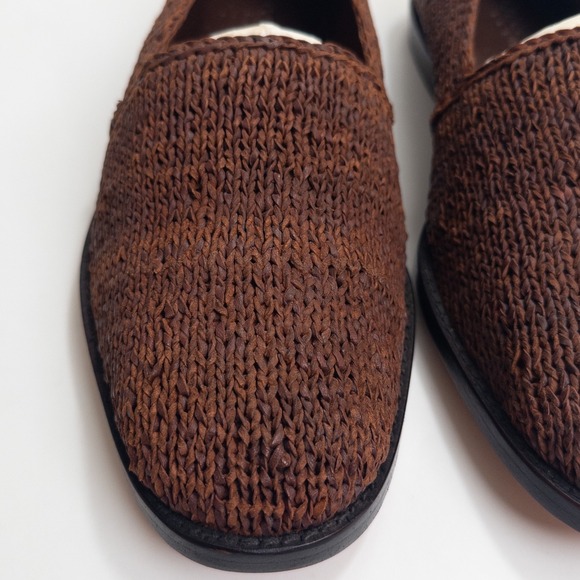 Cole Haan Resort Loafers Men's 10M Brown Woven Leather Artisan Slip On Shoes